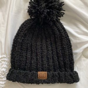C.C Black Pom Pom Beanie, great condition